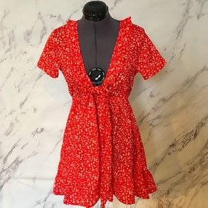 Zaful Red Skater Dress Sz M
